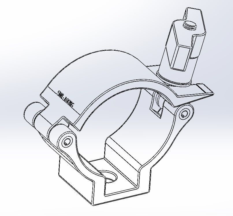 Clamp for pipe 48-51mm 100kg 3D model_3