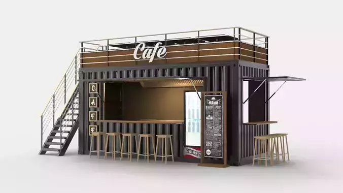 Container Cafe Design 3D model