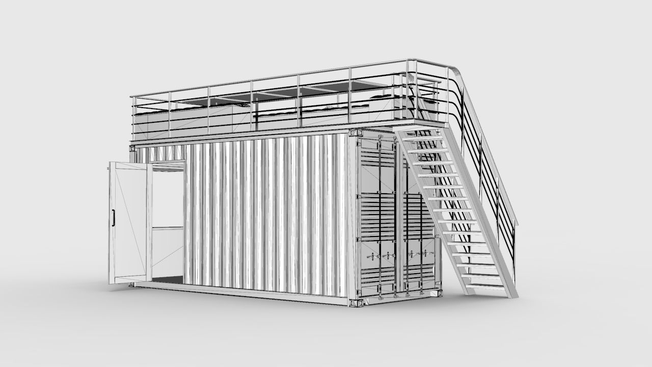 Container Cafe Design 3D model_8