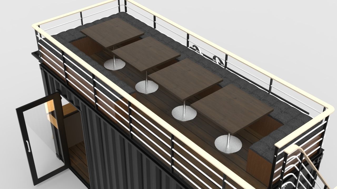 Container Cafe Design 3D model_5