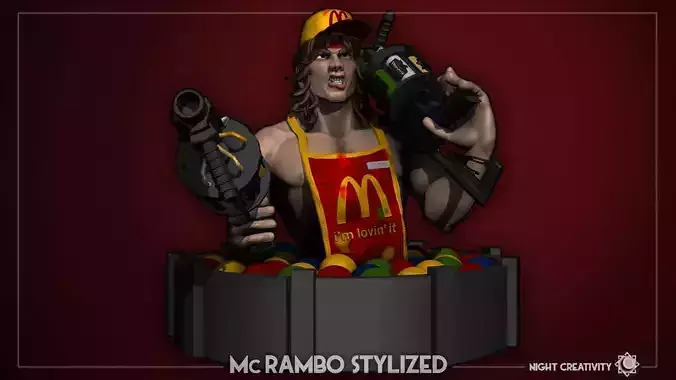 Mc Rambo Stylized cartoon 3D print model