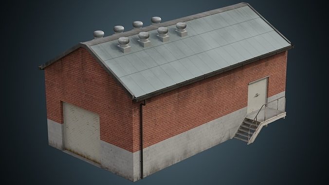 Building 2B Low-poly 3D model 2