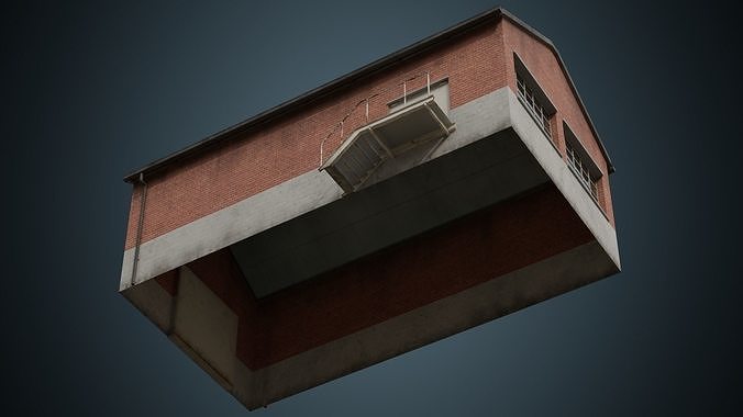Building 2B Low-poly 3D model 5