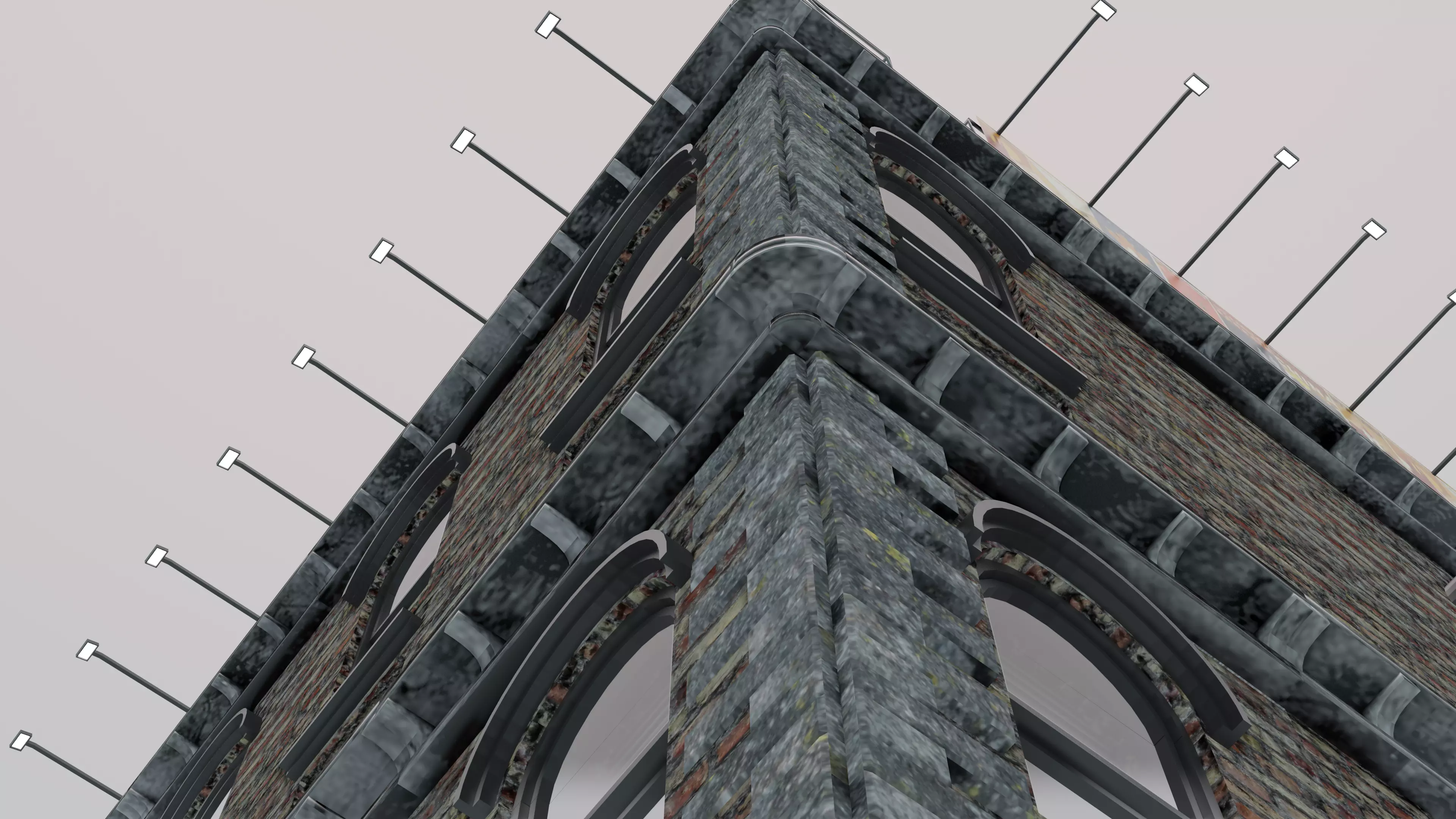 Realistic building with sign Free low-poly 3D model