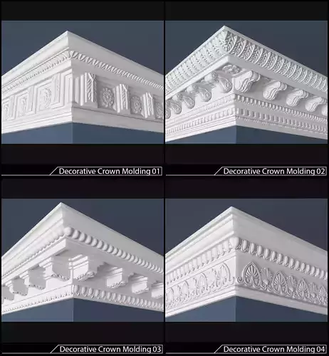 Crown molding collection for archviz 3D model