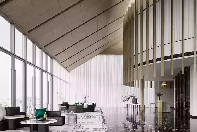 Lobby of modern hotel