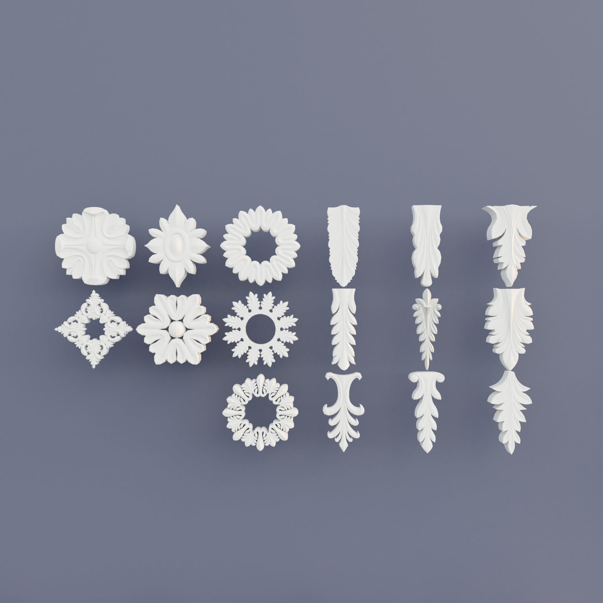 Ornament  Architectural Pack for interior and exterior Low-poly 3D model_2