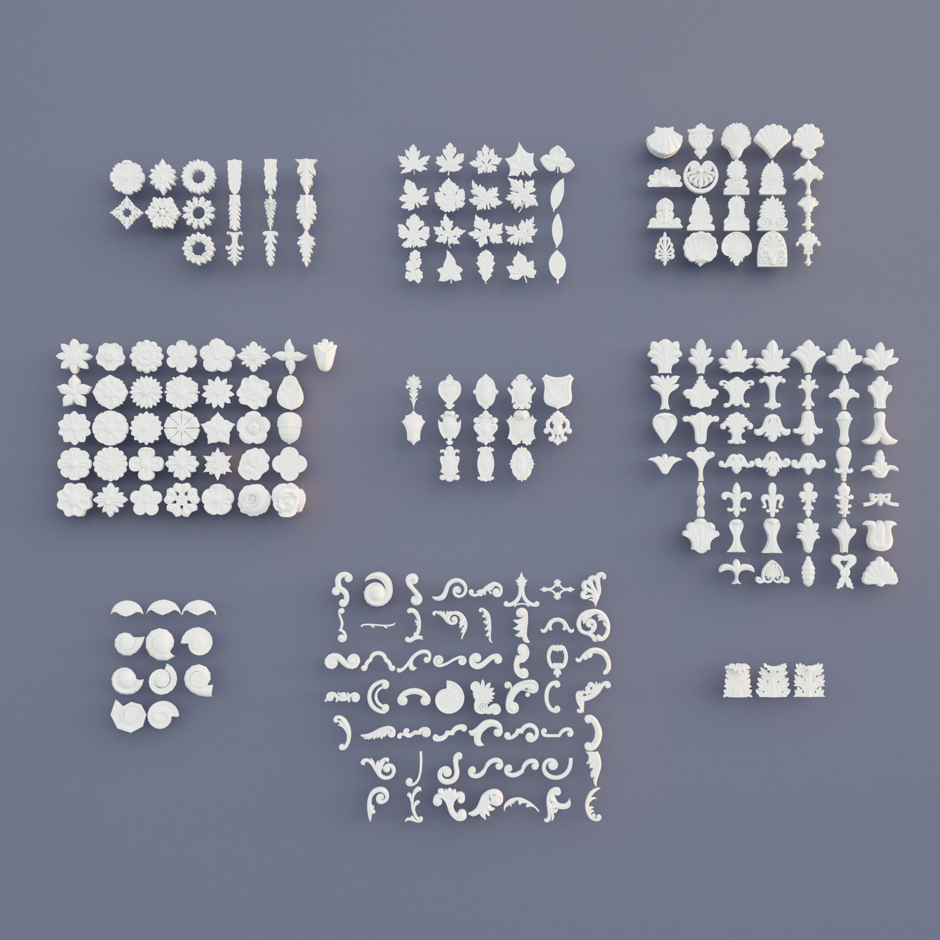 Ornament  Architectural Pack for interior and exterior Low-poly 3D model_3