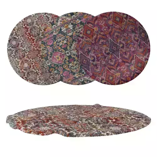 Round Rug Set 176