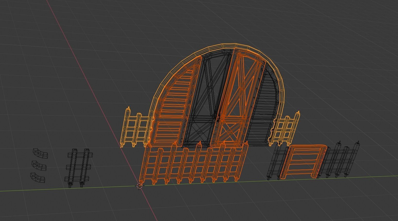 Fantasy woodenfence collection Free low-poly 3D model_2