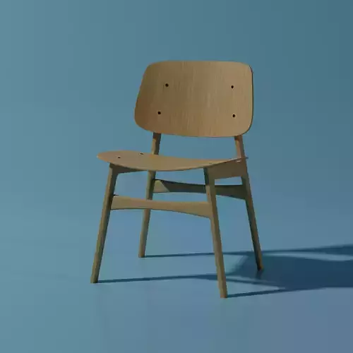 Realistic Fredericia furniture Soborg Chair 3D Model 