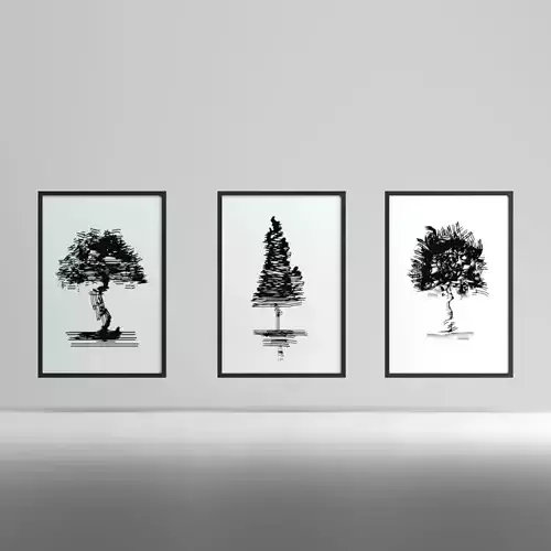 Painting frame wall Low-poly 3D model