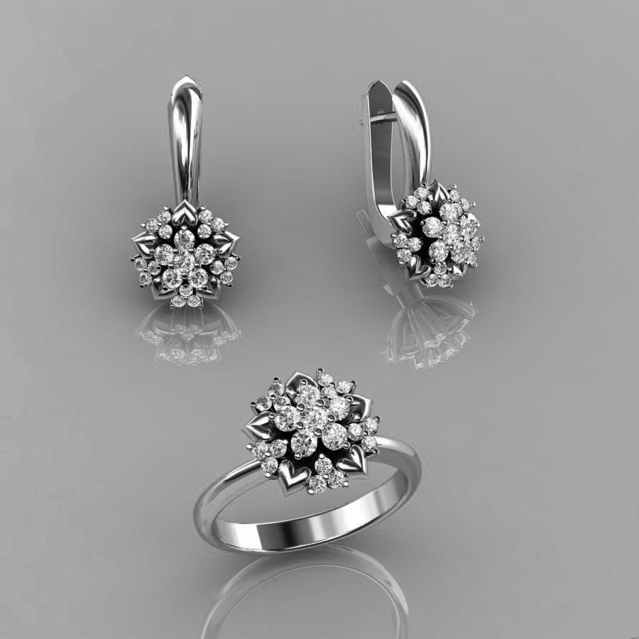 Ring and Earrings 140 3D print model_2