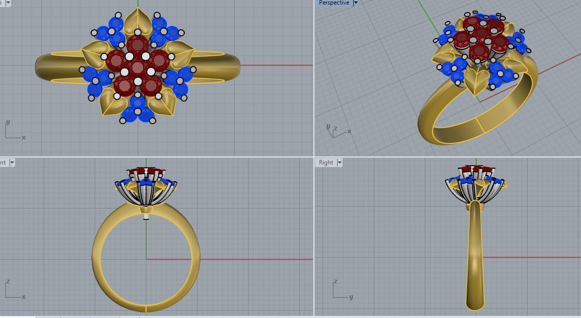 Ring and Earrings 140 3D print model_8