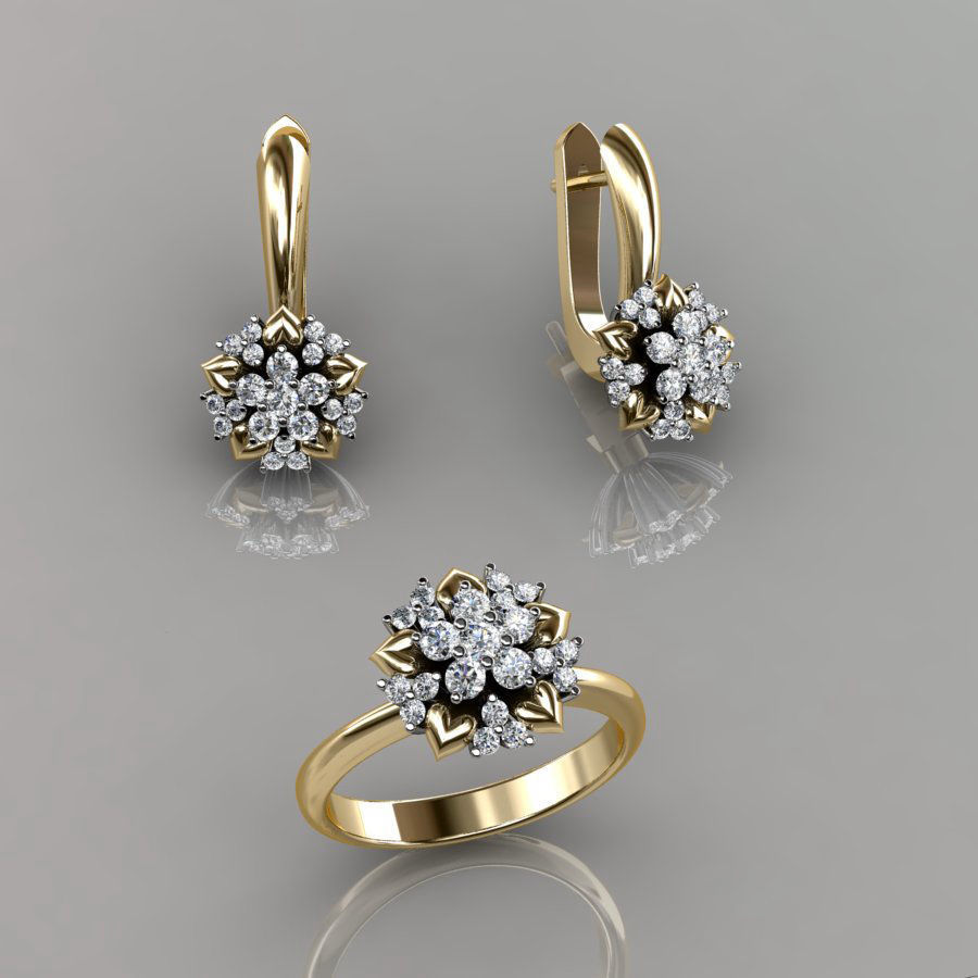 Ring and Earrings 140 3D print model_1