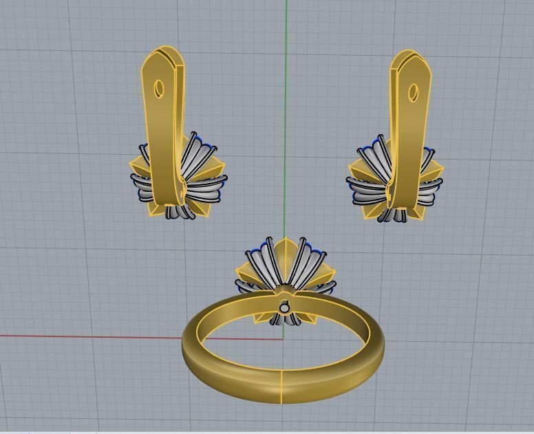 Ring and Earrings 140 3D print model_7