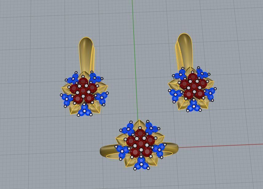 Ring and Earrings 140 3D print model_6