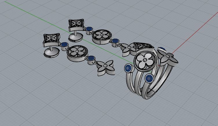 Ring and Earrings 141 3D print model_5