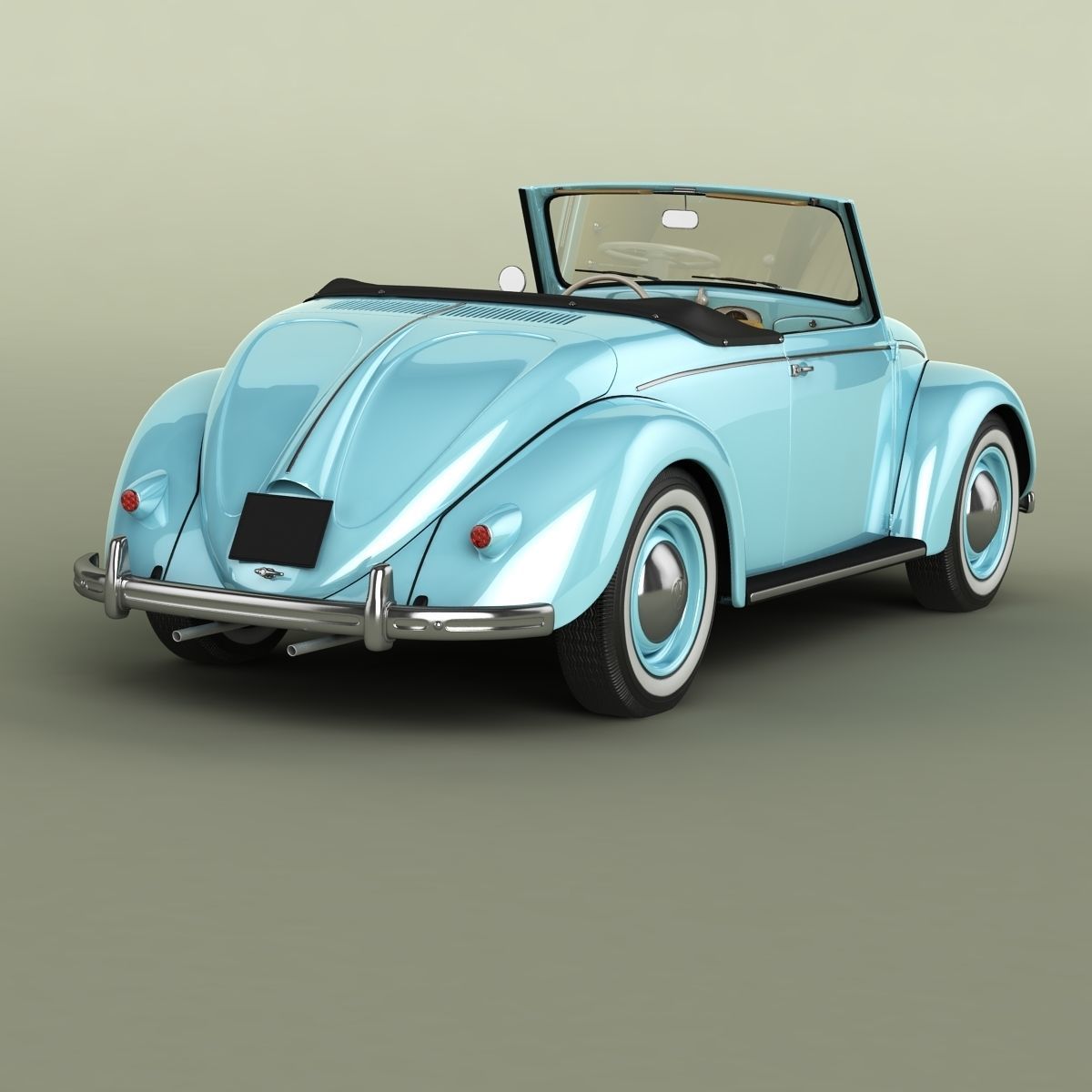 Volkswagen Beetle Hebmuller Cabriolet 3D model_2