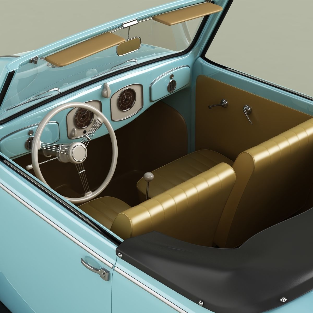 Volkswagen Beetle Hebmuller Cabriolet 3D model_8