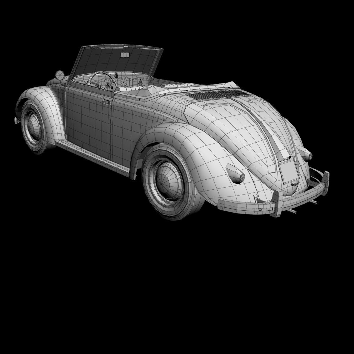 Volkswagen Beetle Hebmuller Cabriolet 3D model_15