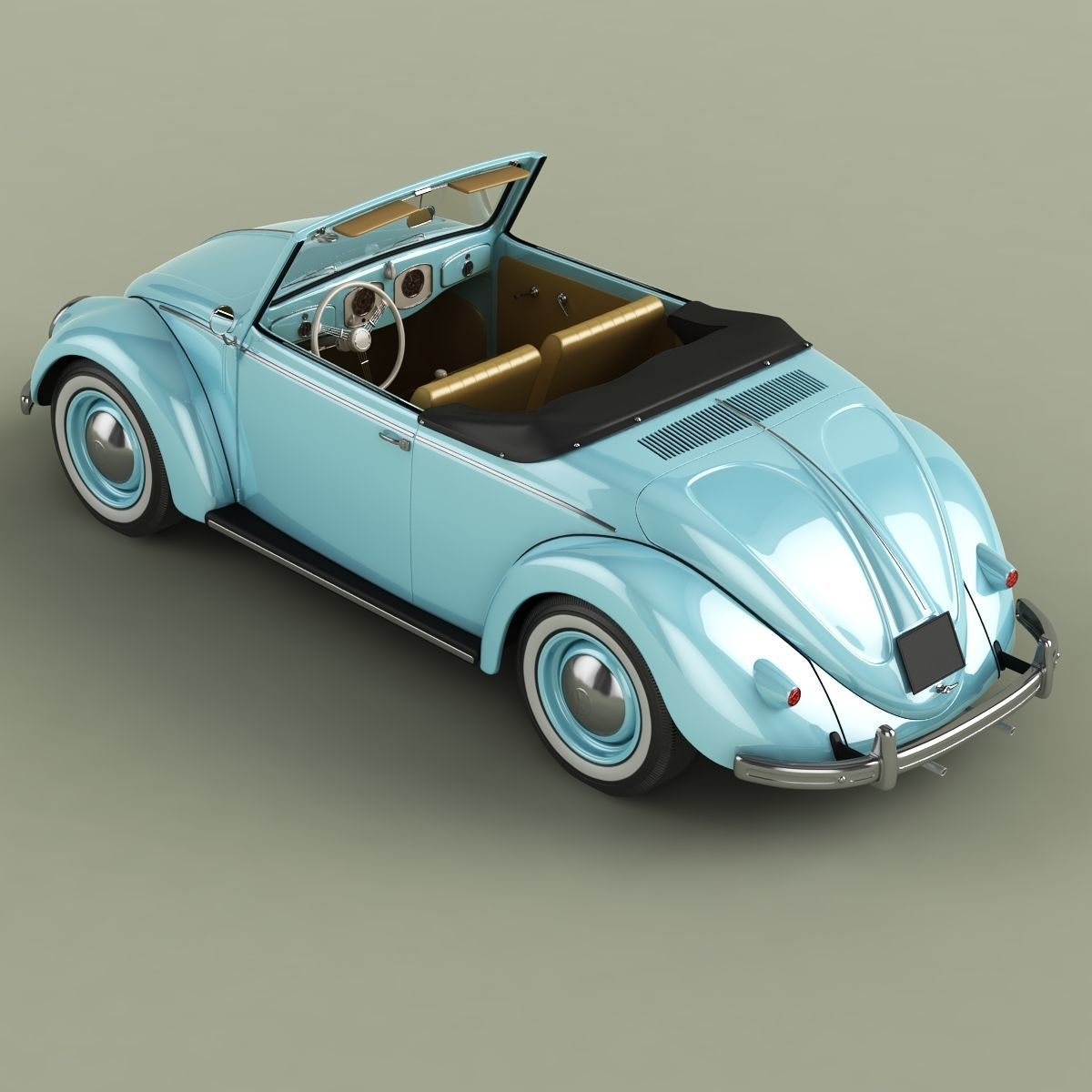 Volkswagen Beetle Hebmuller Cabriolet 3D model_7