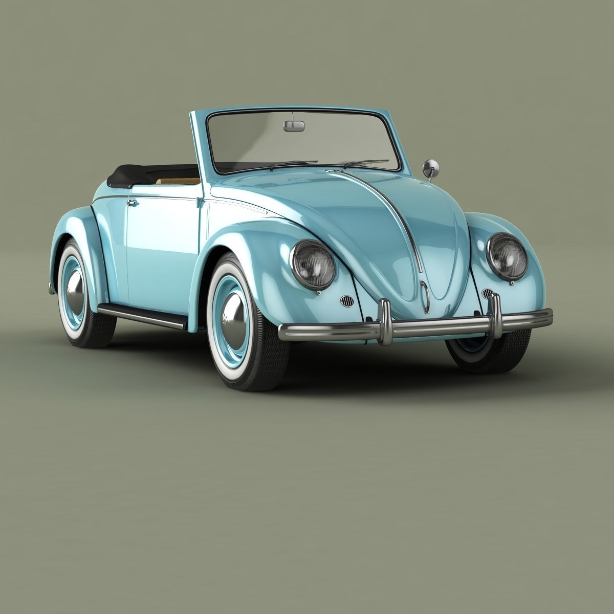Volkswagen Beetle Hebmuller Cabriolet 3D model_9