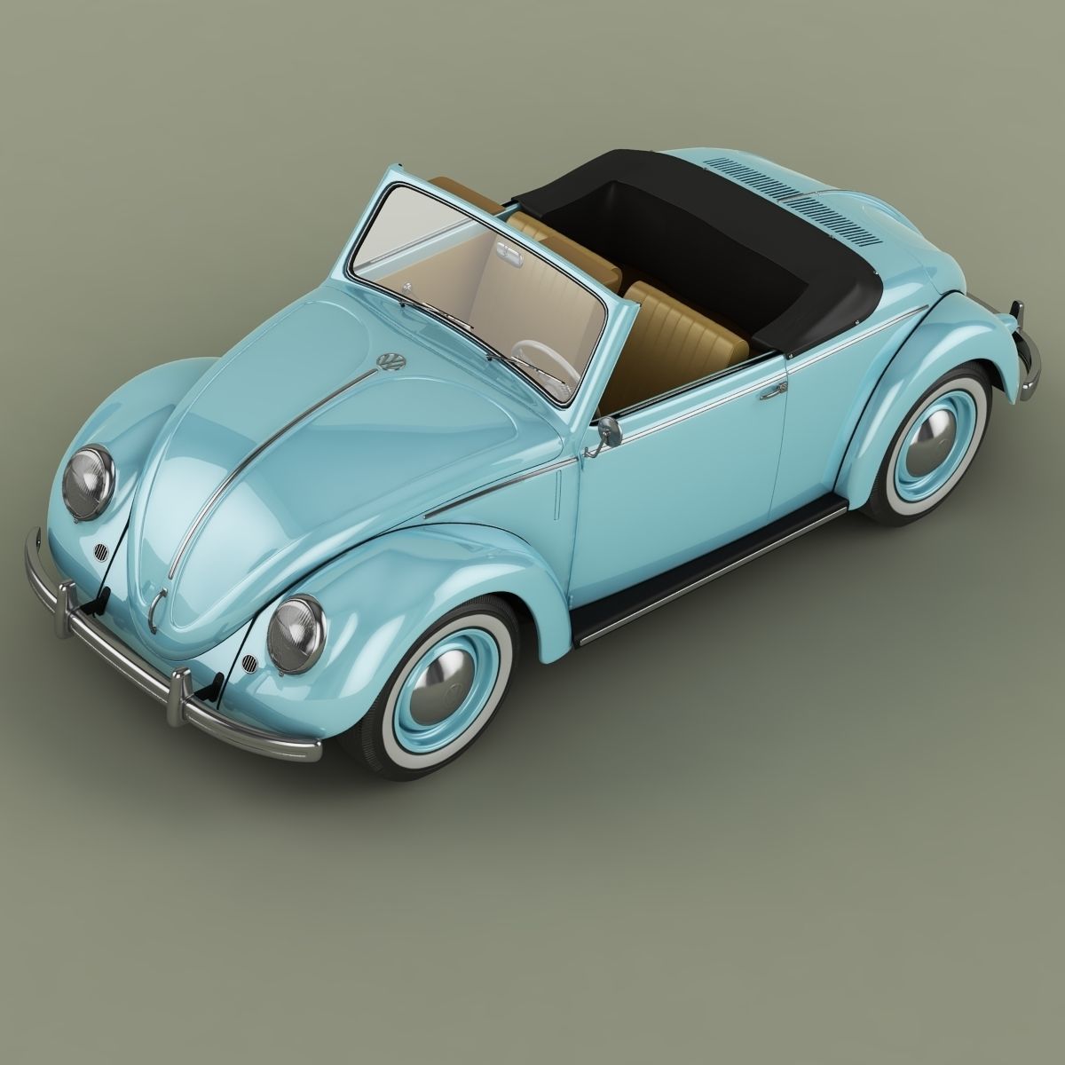 Volkswagen Beetle Hebmuller Cabriolet 3D model_5