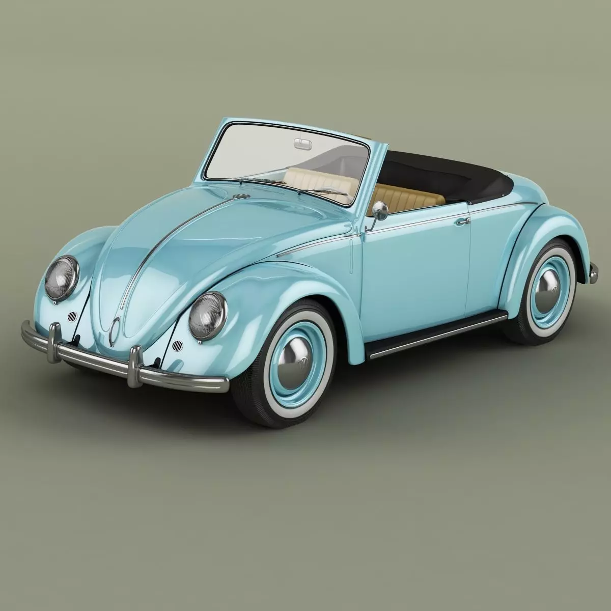 Volkswagen Beetle Hebmuller Cabriolet 3D model_0