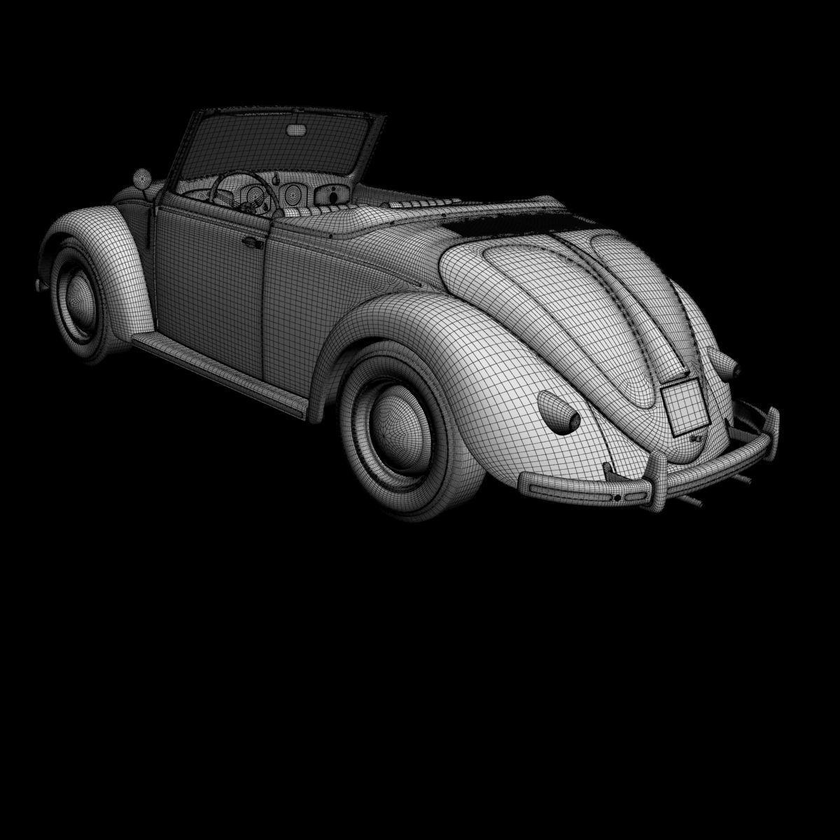 Volkswagen Beetle Hebmuller Cabriolet 3D model_16