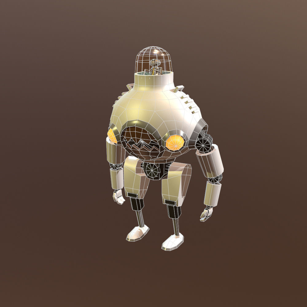 Robot low-poly Low-poly 3D model_1