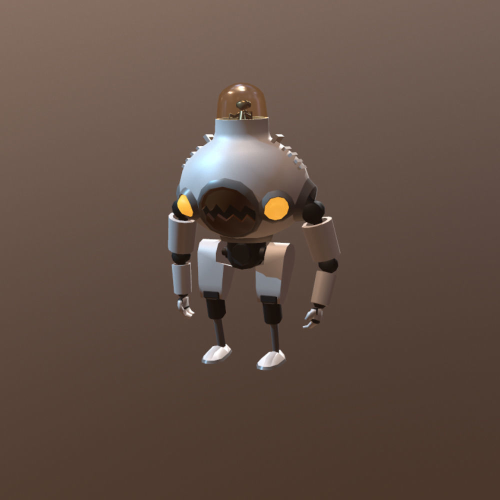 Robot low-poly Low-poly 3D model_2