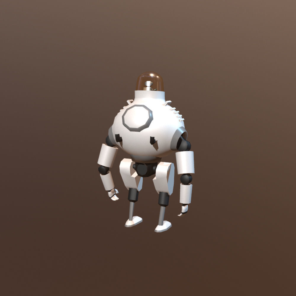 Robot low-poly Low-poly 3D model_3