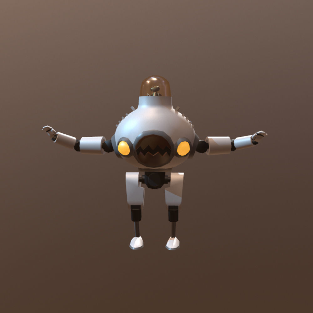 Robot low-poly Low-poly 3D model_5
