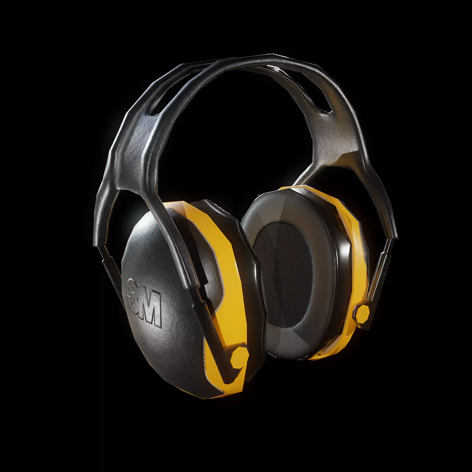 3M Peltor X-Series Ear Muffs Low-poly 3D model_0