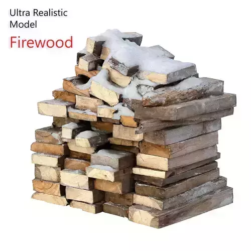 Ultra realistic Firewood Scan Low-poly 3D model