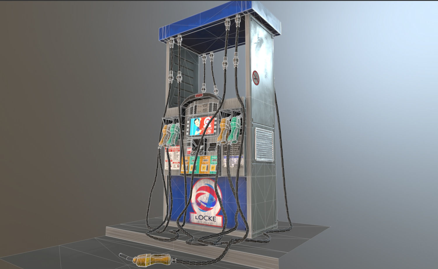 Gas Station Fuel Pump Screen Display Free low-poly 3D model_10