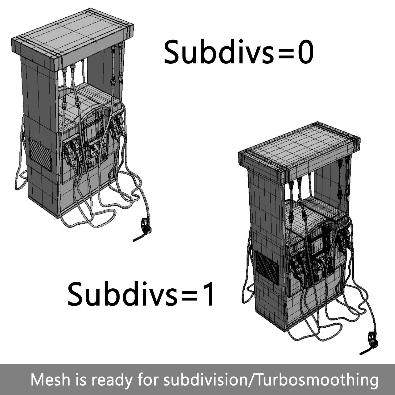 Gas Station Fuel Pump Screen Display Free low-poly 3D model_13