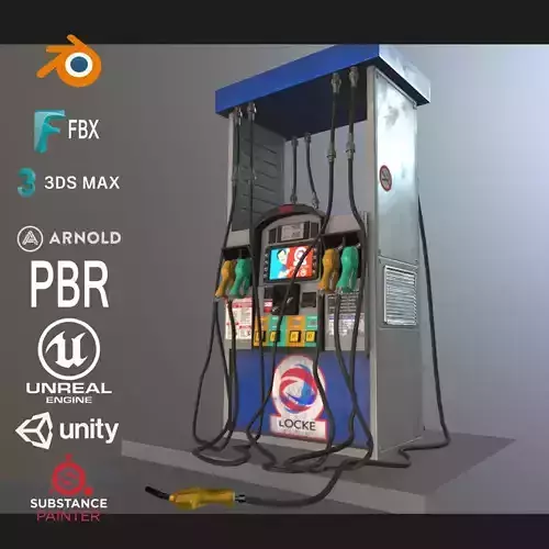 Gas Station Fuel Pump Screen Display Free low-poly 3D model