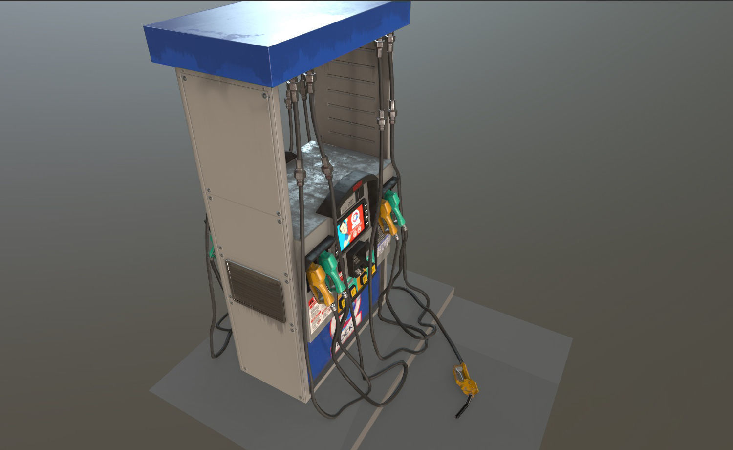 Gas Station Fuel Pump Screen Display Free low-poly 3D model_7