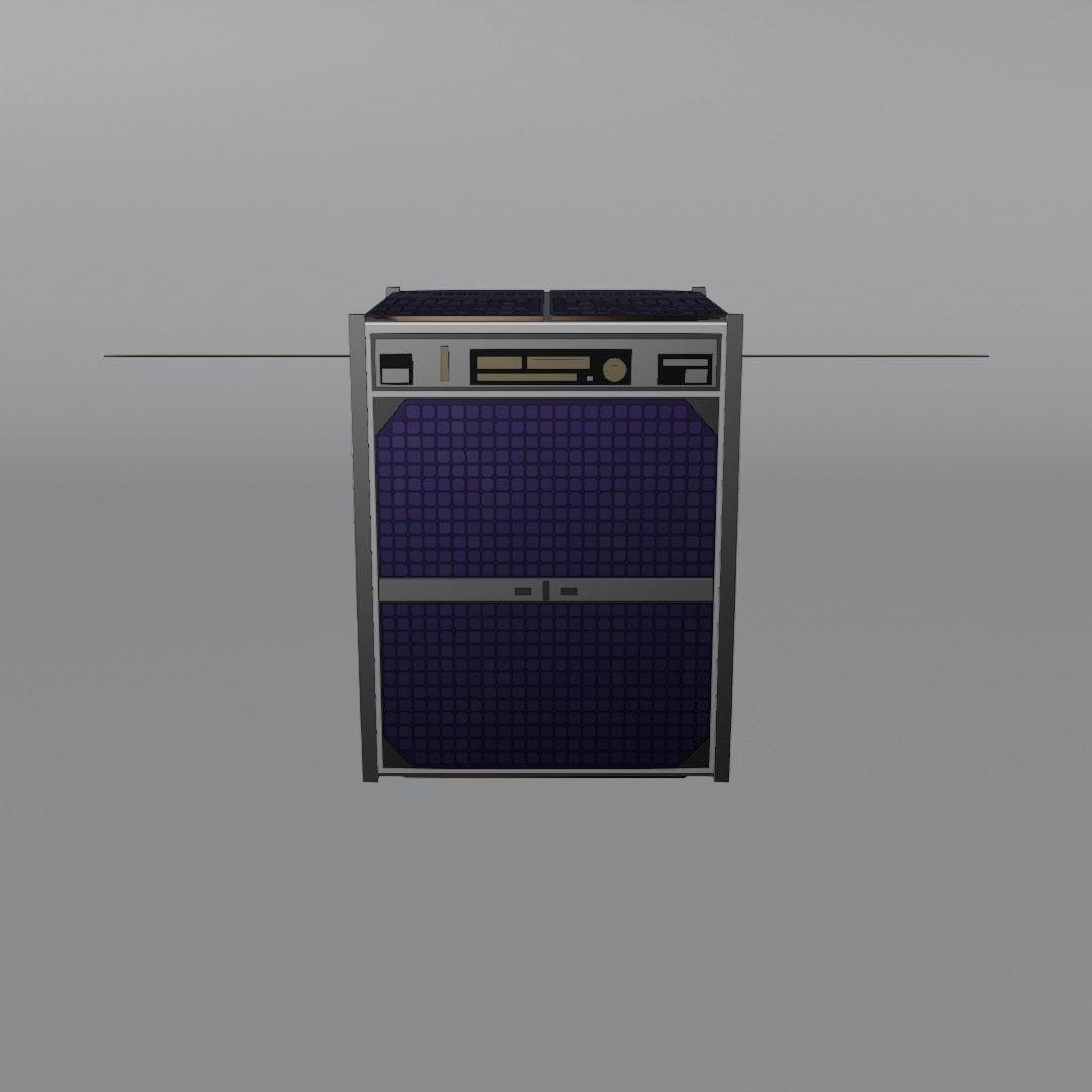 1RU-GenericCubesat solar powered refrigerator Low-poly 3D model_3