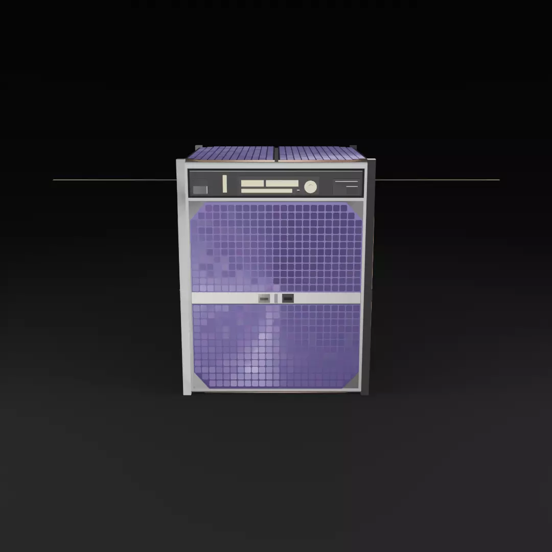 1RU-GenericCubesat solar powered refrigerator Low-poly 3D model_0