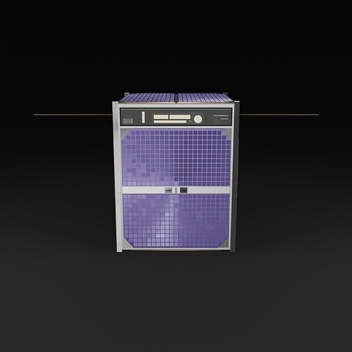 1RU-GenericCubesat solar powered refrigerator Low-poly 3D model