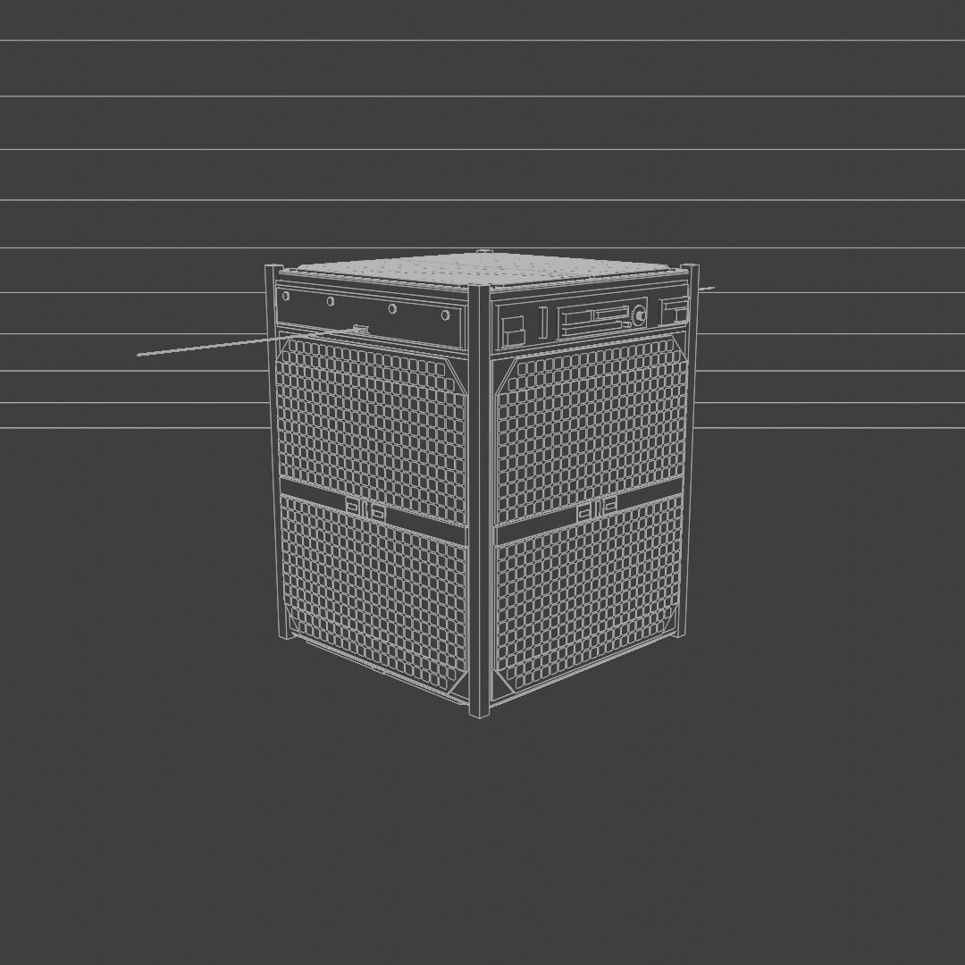 1RU-GenericCubesat solar powered refrigerator Low-poly 3D model_8