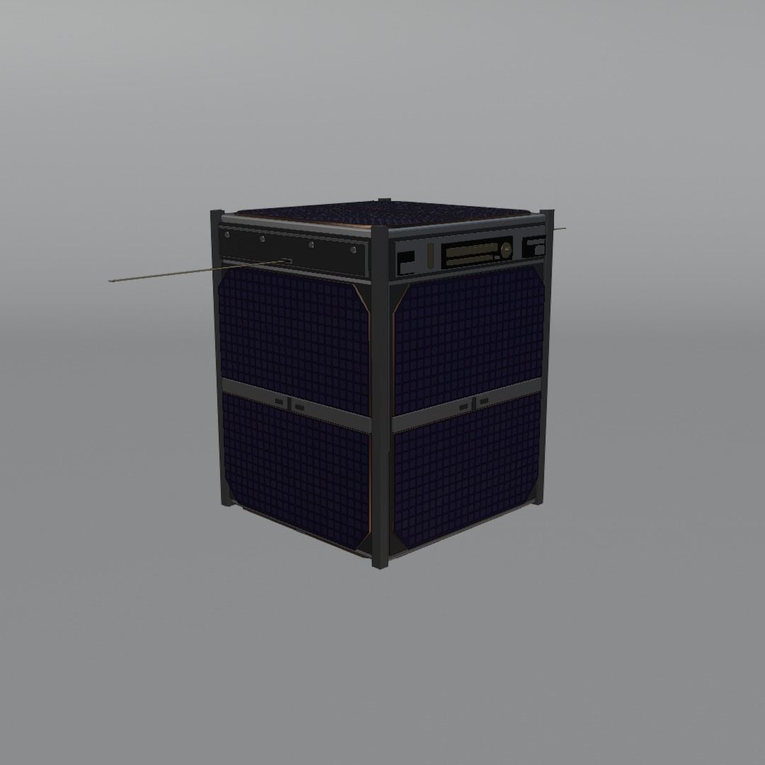 1RU-GenericCubesat solar powered refrigerator Low-poly 3D model_5
