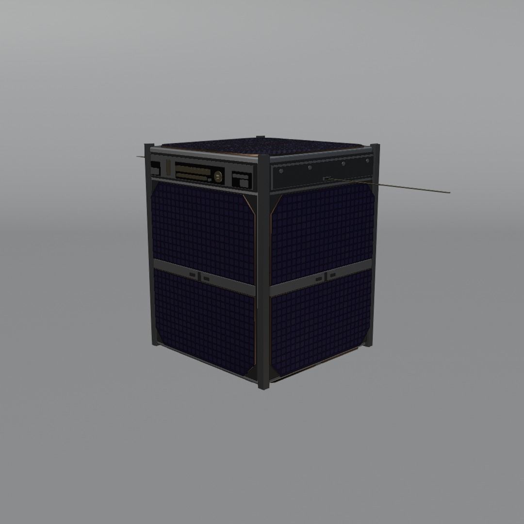 1RU-GenericCubesat solar powered refrigerator Low-poly 3D model_4
