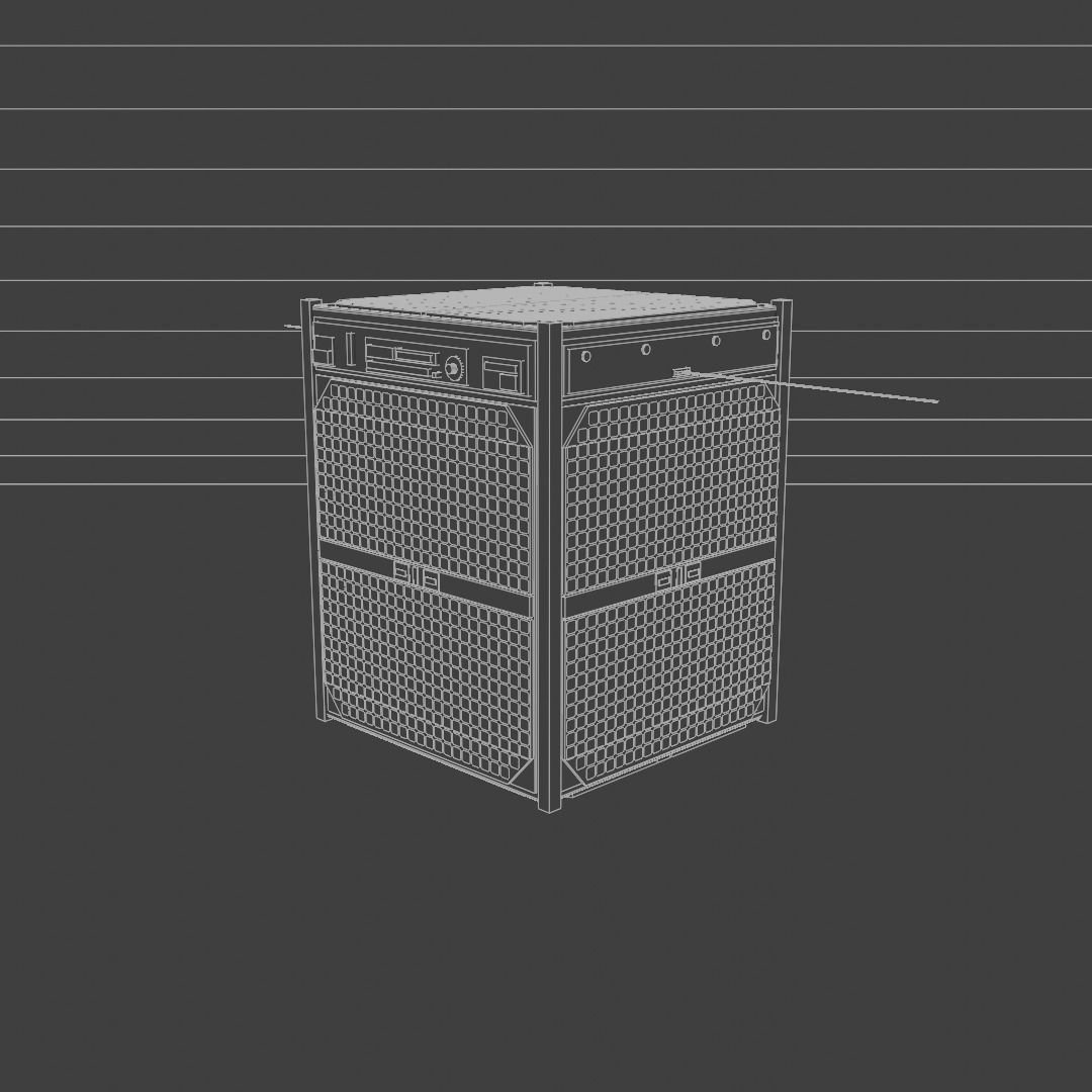 1RU-GenericCubesat solar powered refrigerator Low-poly 3D model_7