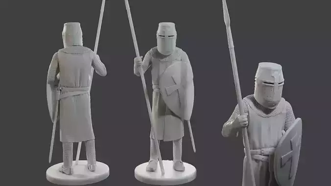 Knight Templar Stand Spear T1 3D print model
