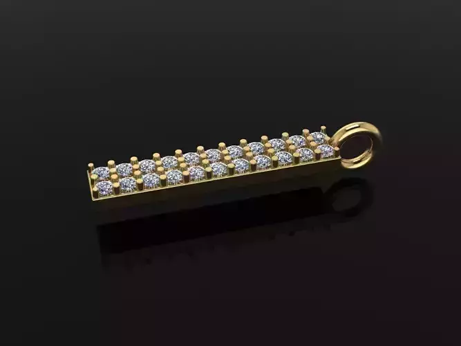 DAINTY LONG VERTICAL DIAMOND BAR PENDANT 