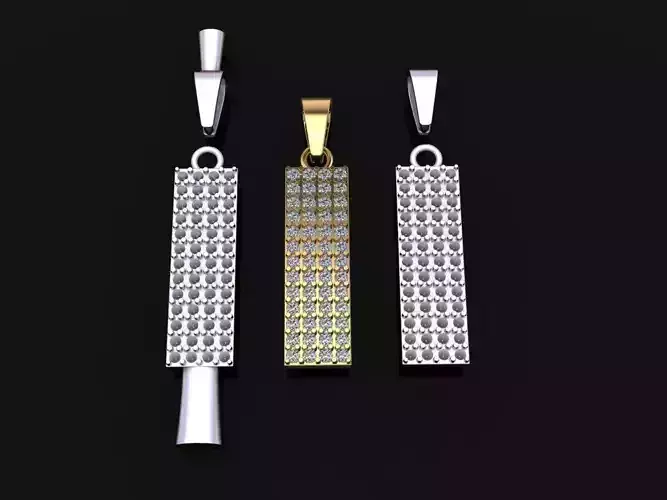 LONG VERTICAL DIAMOND BAR PENDANT 